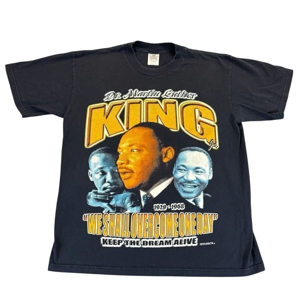 Vintage Martin Luther King Jr. MLK Rap Tee Free At Last Size L Rare 90s T-Shirt